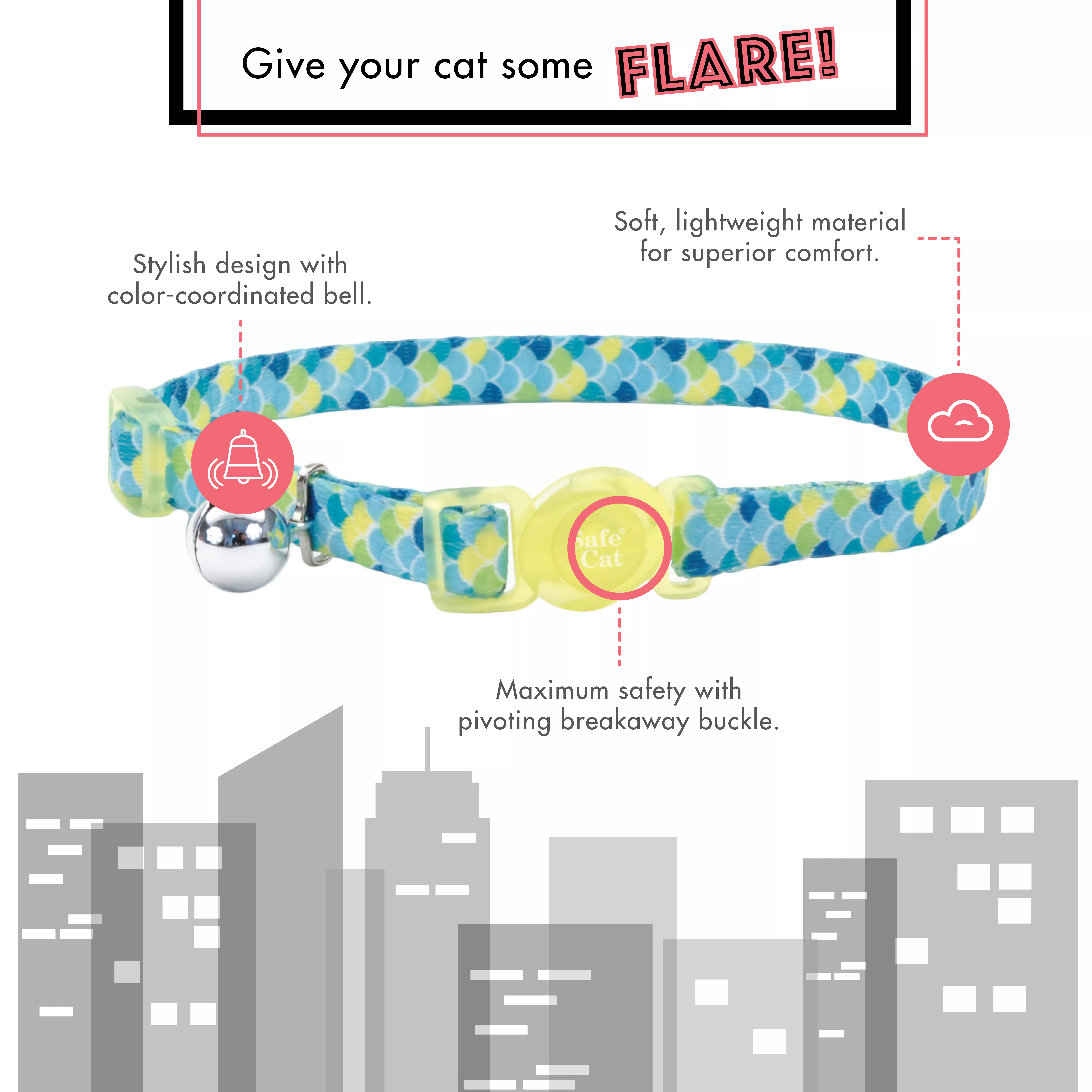 Safe Cat® Fashion Adjustable Breakaway Collar