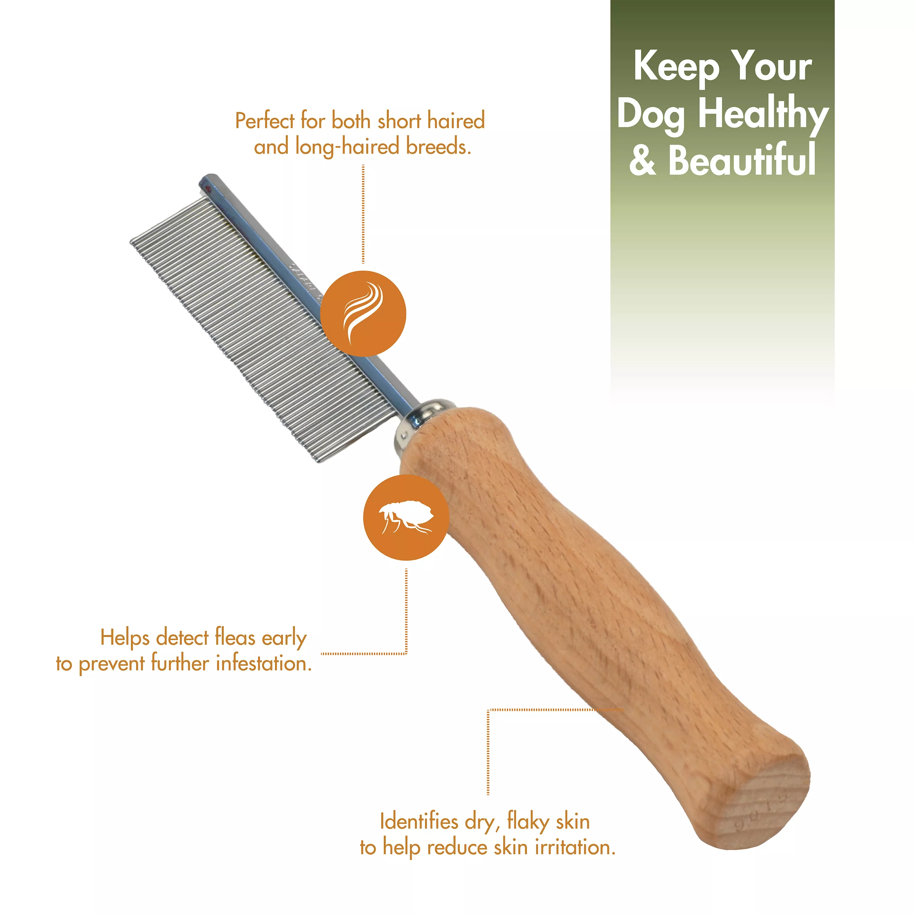 Safari® by Coastal® Dog Flea Combs with Wooden Handle