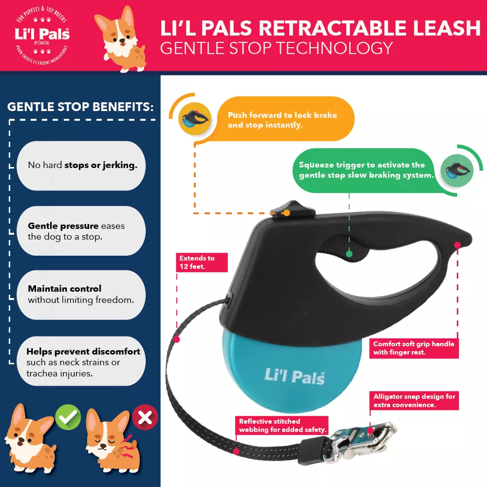 Li'l Pals® by Coastal® Retractable Dog Leash with Alligator Snap