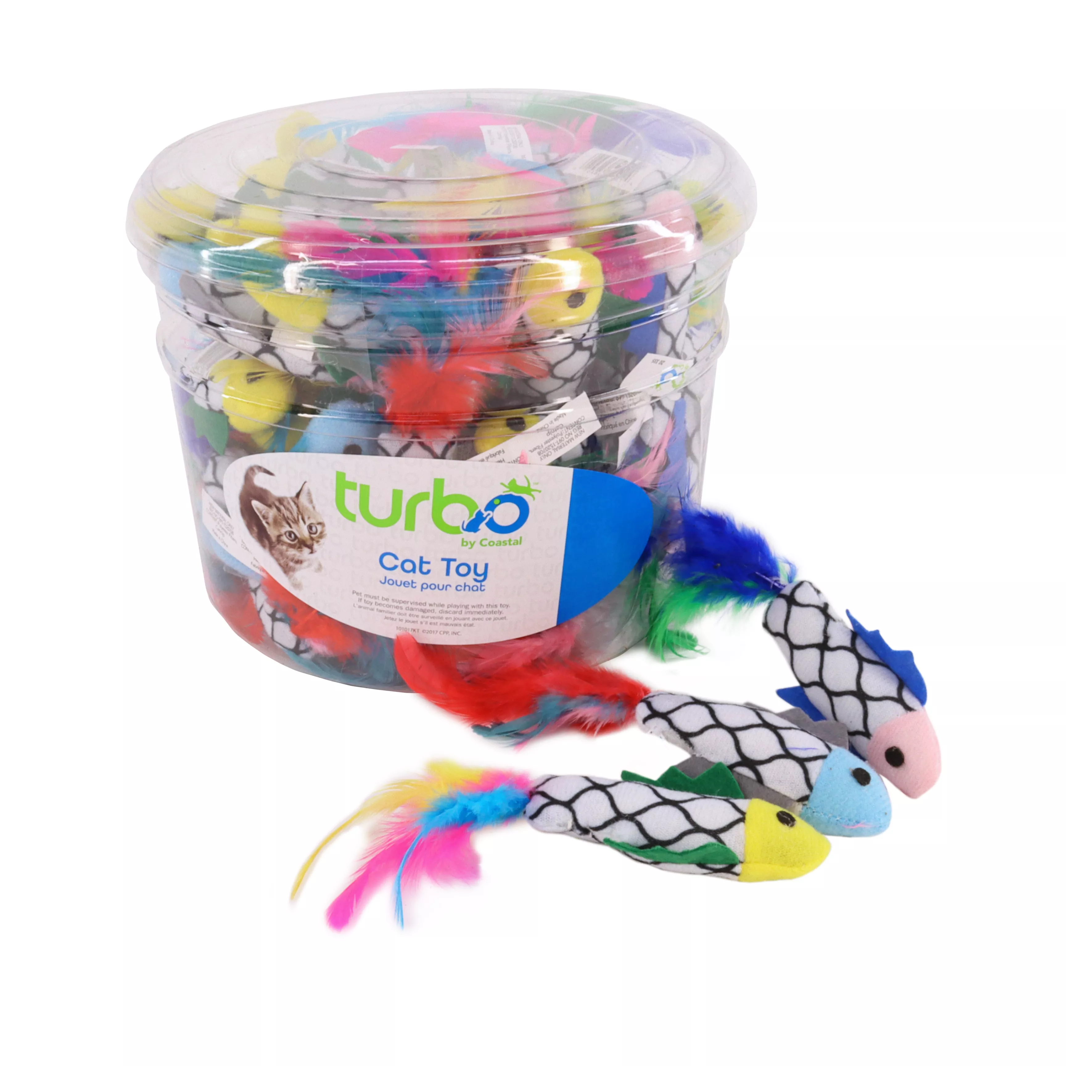 Turbo®  Fish with Feathers Bulk Cat Toy Bin