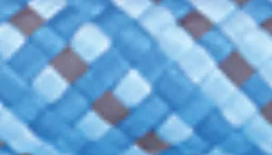 Woven pattern with medium blue, light blue, and white strands.