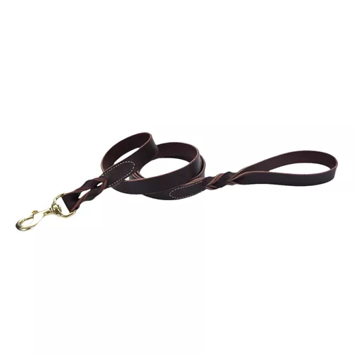 Circle T® Latigo Leather Twist Dog  Leash with Solid Brass Hardware Product image