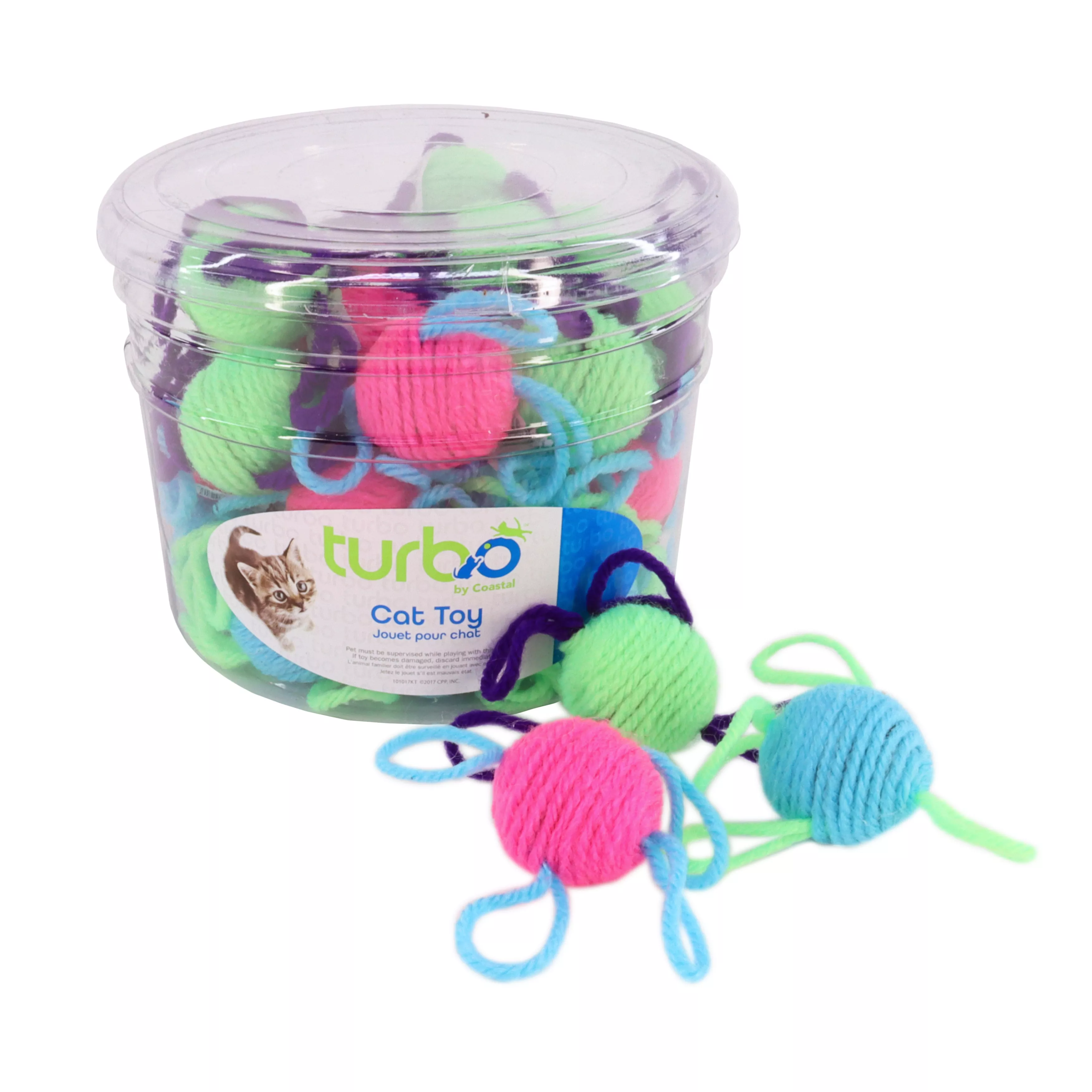 Turbo® by Coastal® Wool Balls Bulk Cat Toy Bin