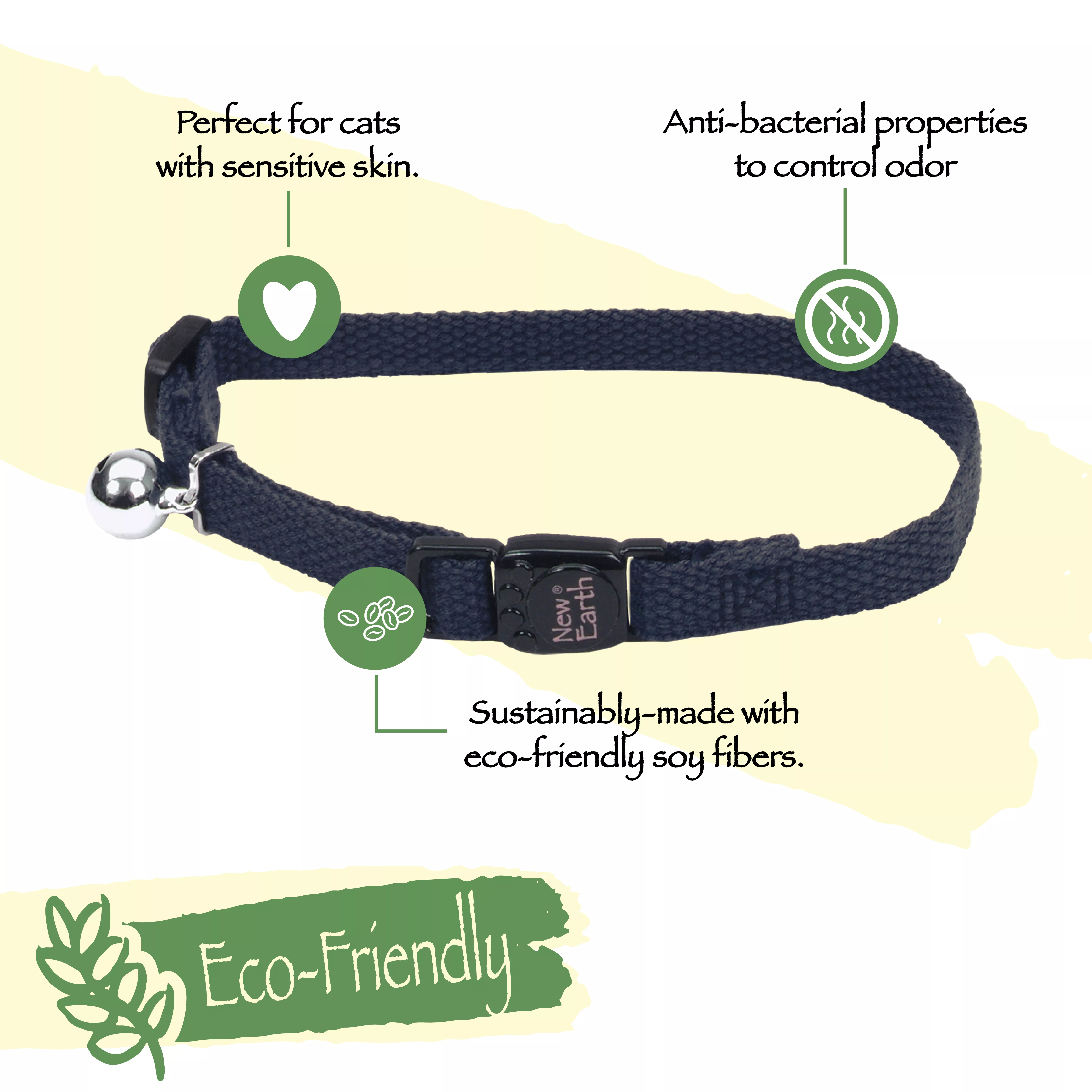New Earth® Soy Adjustable Breakaway Cat Collar