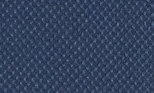 Dark blue fabric swatch with a subtle textured weave pattern, featuring small, evenly spaced raised dots across the surface.