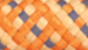 Woven pattern with orange, tan, and purple accent strands.
