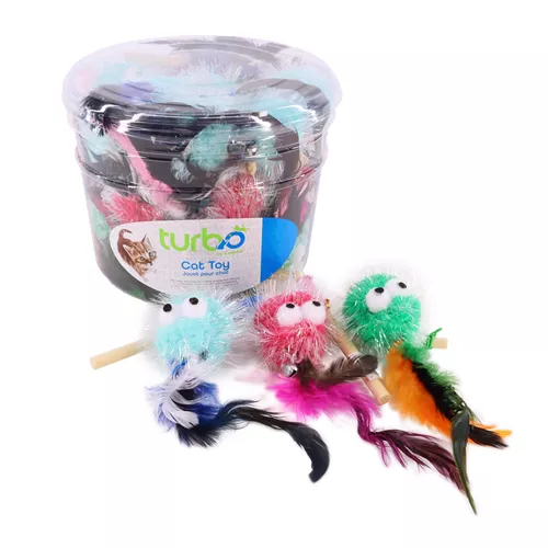 Turbo® by Coastal® Monster Wand with Feathers Bulk Cat Toy Bin Product image